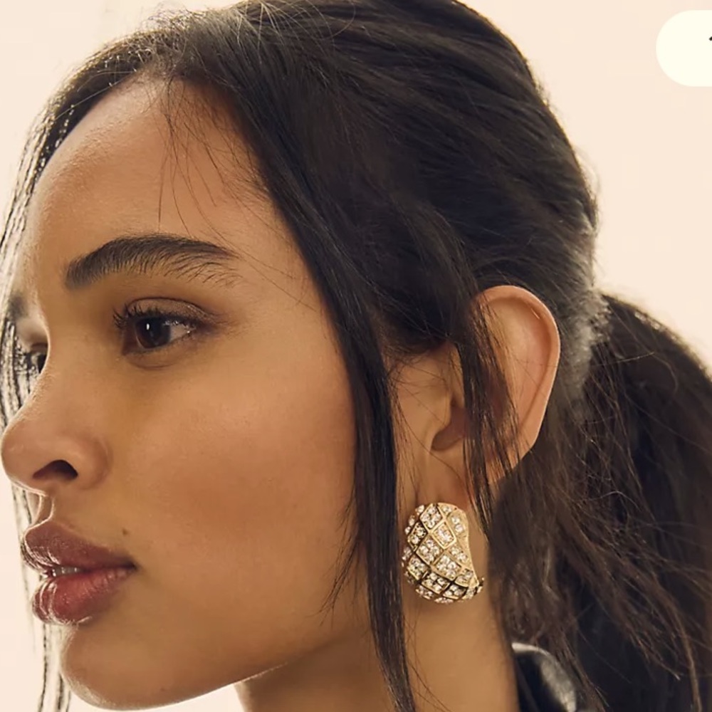 NWT The vintage collection Crystal Hoop earrings